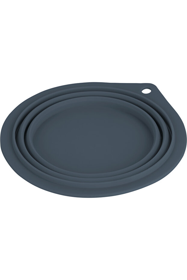 Silikon Katlanabilir Evcil Havyan Mama/Su Kabı Deep Blue - 4