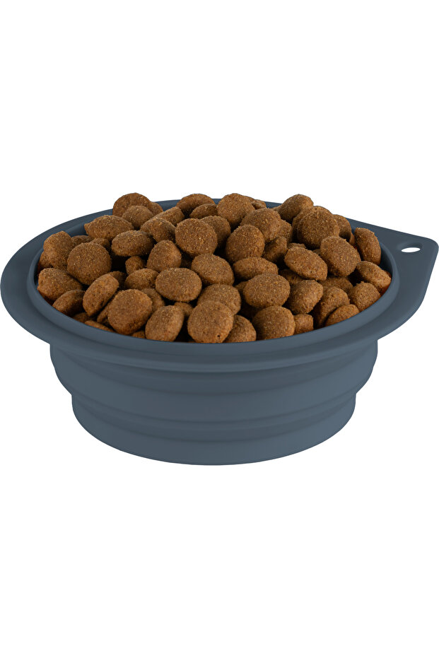 Silikon Katlanabilir Evcil Havyan Mama/Su Kabı Deep Blue - 1