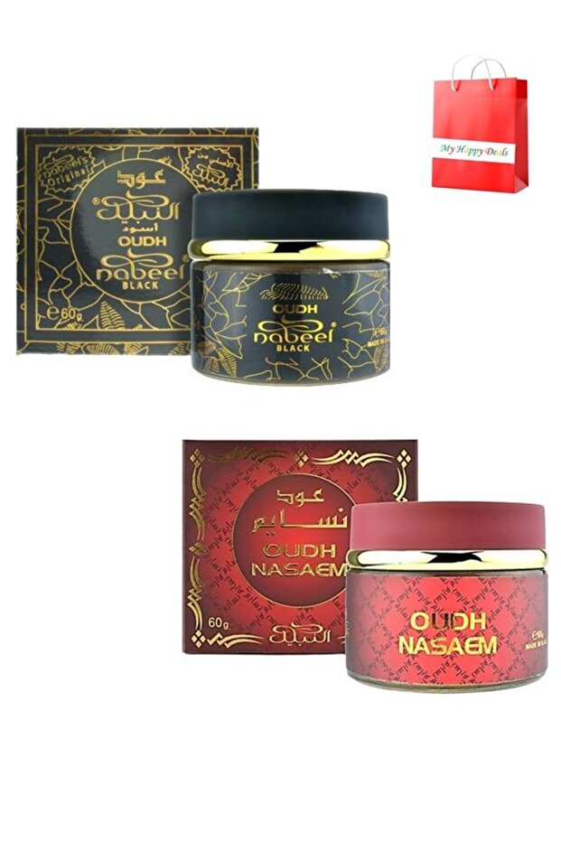 Pack of 2 Ultimate Oudh Incense Bakhoor Combo Nasaem and Black