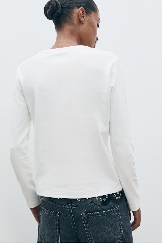 Normal Kesim Pamuklu Basic Tişört - 5