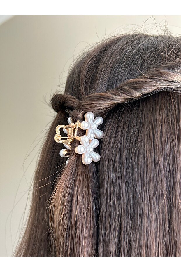 مشبك مزدوج بمزلاج مع اللؤلؤ - 2