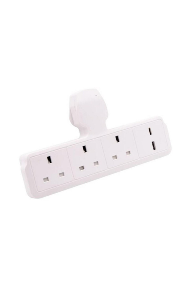 محول طاقة بمقبس ثلاثي الاتجاهات مع منفذي USB - 3