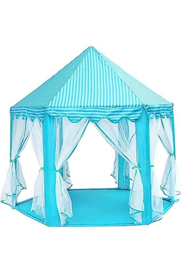 Kids Prince Princess Castle Play Tent (Blue)
