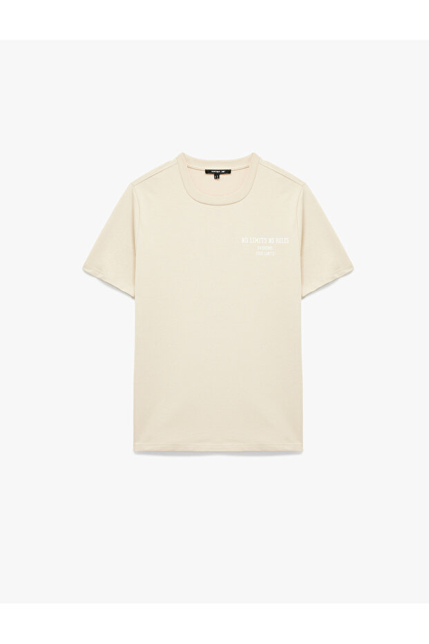 Short Sleeve Crew Neck Printed Oversize Sports T-Shirt