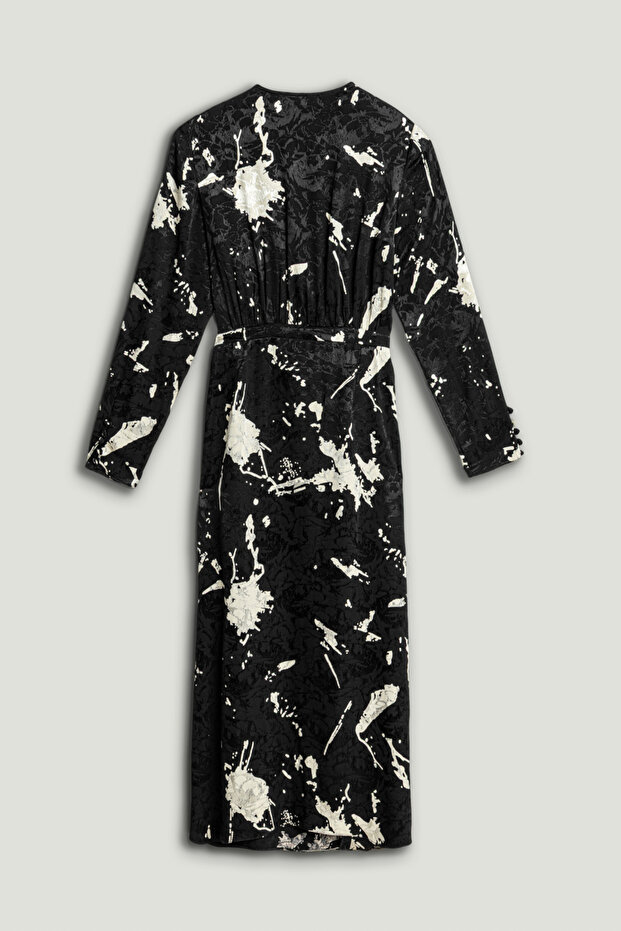 Desenli Maxi Elbise - 7