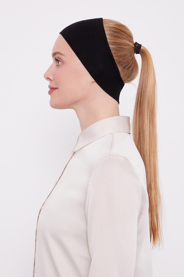 Women's Silicone Non-Slip Seamless Hair Bandana Bonnet - Black
