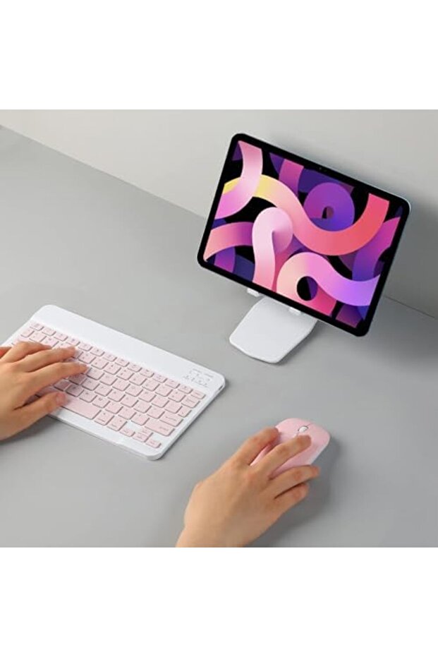 Ultra-Slim Bluetooth Keyboard and Mouse Combo, Rechargeable Portable Wireless Keyboard Mouse - 4