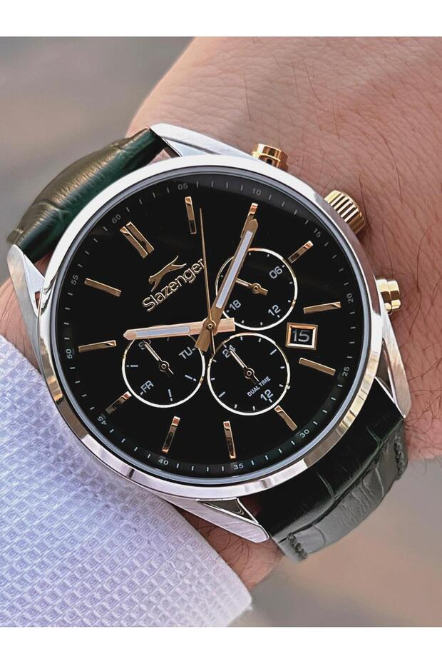 Leather Cord Inside Functions Active 10 Atm Water Resistant Men's Wristwatch Esl.09.2494.2.02
