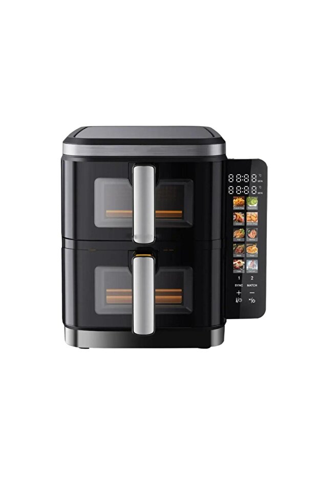 Compact digital air fryer with touchscreen controls, rapid hot air circulation, and easy cleanup. - 3