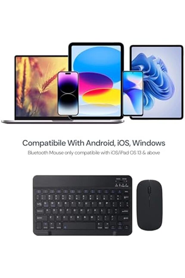 Ultra-Slim Bluetooth Keyboard and Mouse Combo, Rechargeable Portable Wireless Keyboard Mouse - 6
