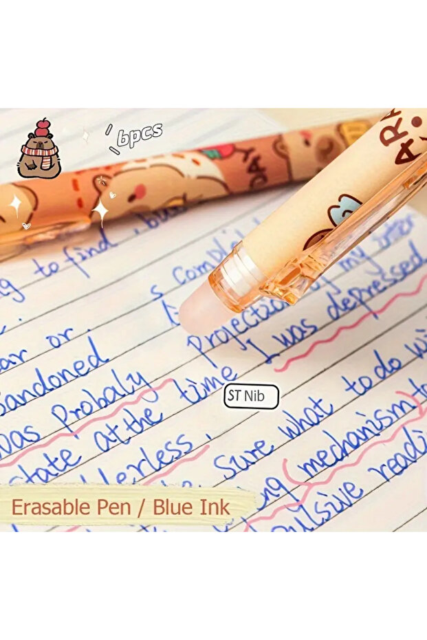 قلم جل قابل للمسح بطابع كابيبارا - 4