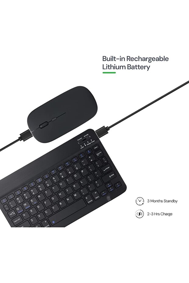 Ultra-Slim Bluetooth Keyboard and Mouse Combo, Rechargeable Portable Wireless Keyboard Mouse - 7