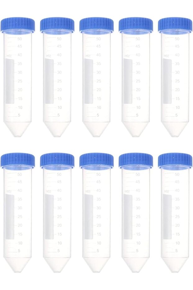 Centrifuge Tubes 50mL Conical test tube Sterile Plastic Test Tubes with Screw, 10 Pcs
