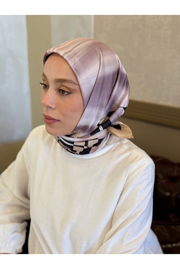 Lattice Pattern Twill Scarf - 2