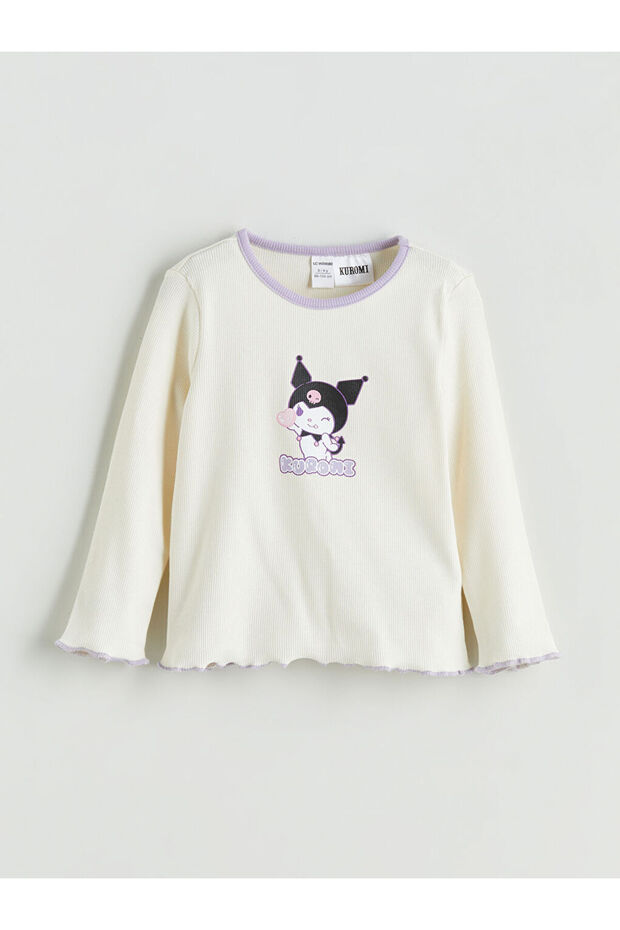 Zero Roba Collar Kuromi Printed Girl's T-Shirt from Uzg Store for Style Enthusiasts