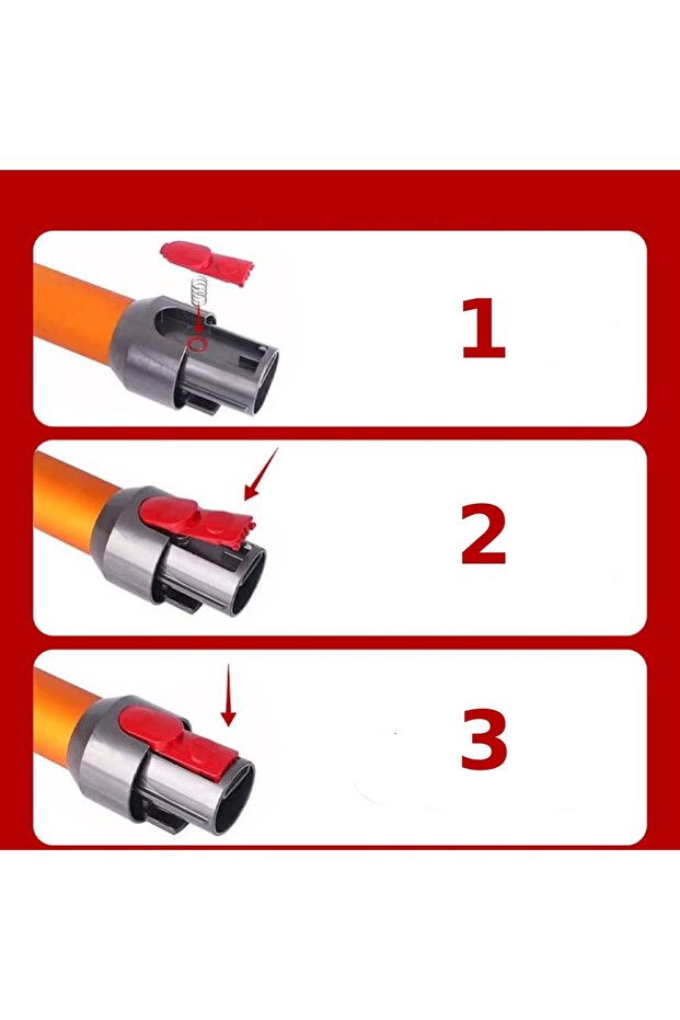 Set of 2 flaps with locking button compatible with Dyson vacuum cleaners model V7 V8 V10 V11 V12 V15 - 4