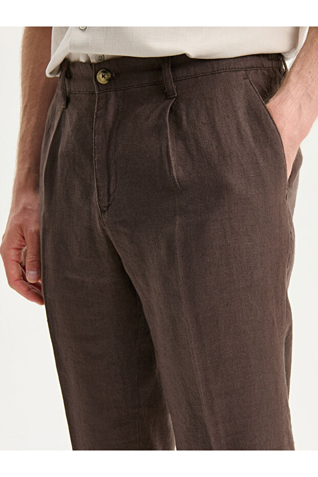 Create Your Style with Uzg Store |   Standard Fit Linen Men's Trousers - 3