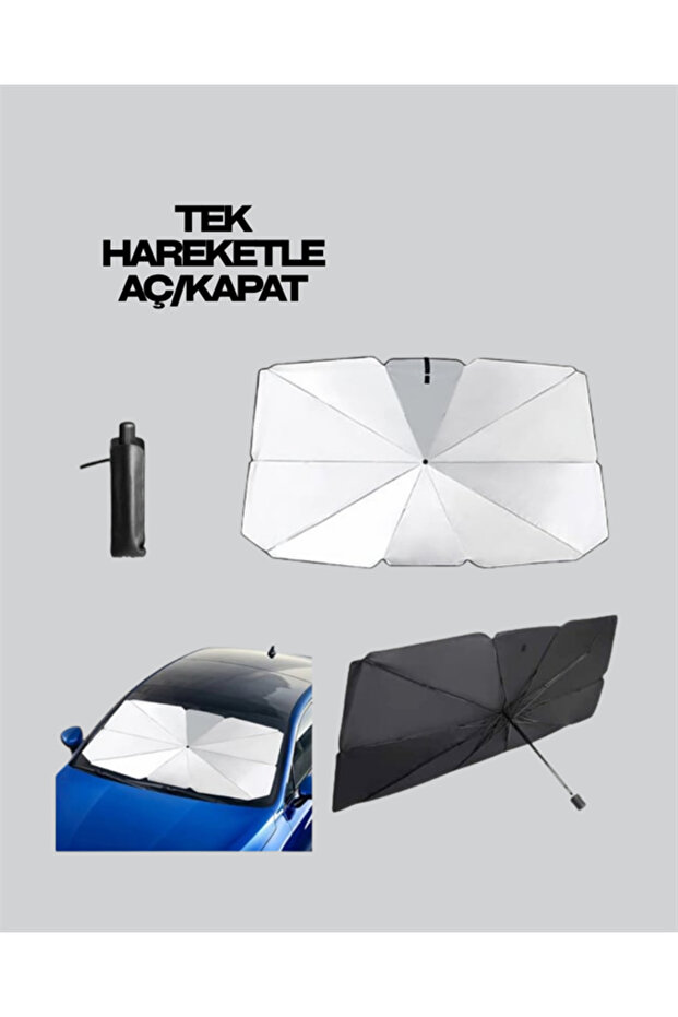 مظلة أمامية عملية للزجاج الأمامي - تغطية واسعة، سهلة التخزين - 2