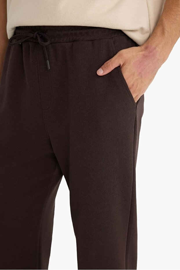 Regular Fit Beli Bağcıklı Düz Paça Cepli Eşofman Altı E7829AX25AU - 5
