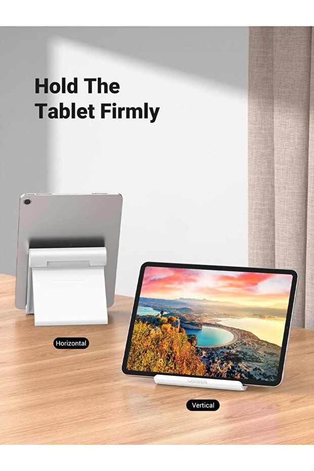 حامل تابلت قابل للطي - حامل تابلت عالمي قابل للتعديل، أبيض - 5