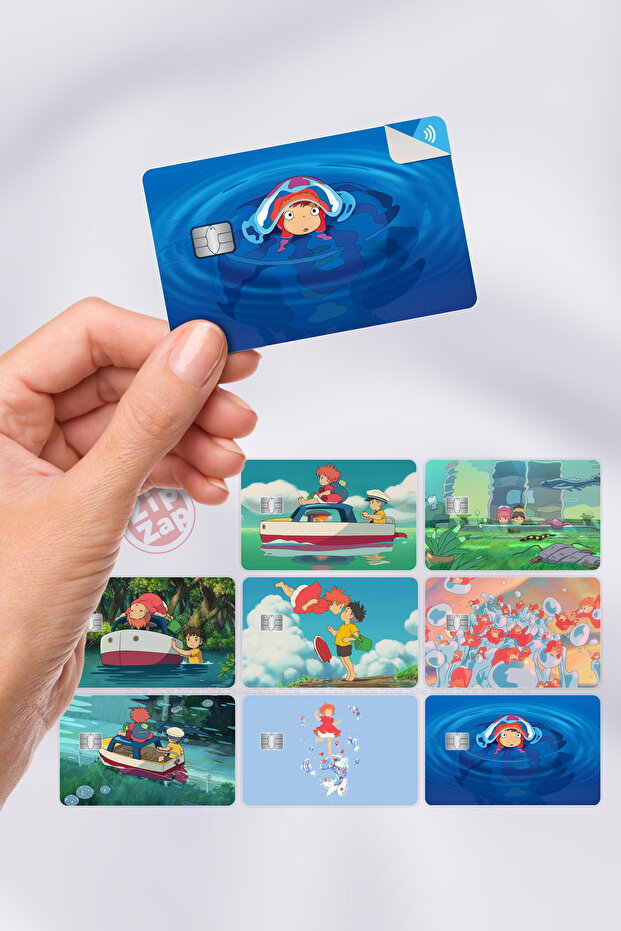 Ponyo Gake No Ue No Ponyo Card Covering Sticker 8 Pieces