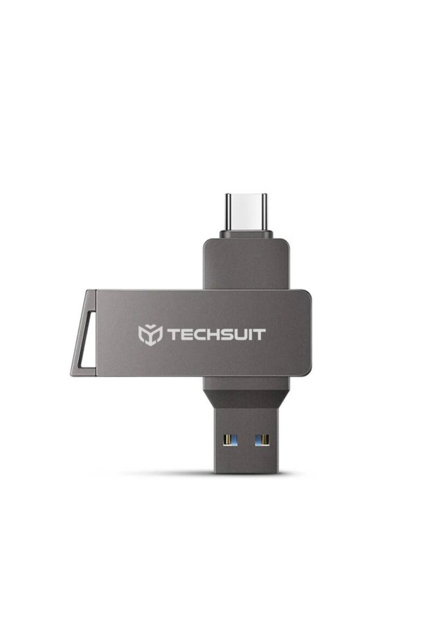 External Memory 256 GB Techsuit, USB 3.0, Type-C, Gray
