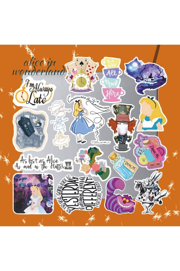 Alice in Wonderland Sticker Set | Laptop Agenda Notebook Tablet Phone Notebook Sticker Bullet
