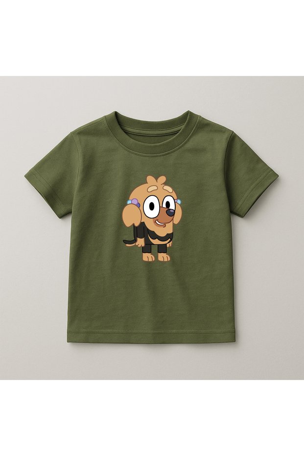 Bluey Crew Neck 100% Cotton Printed Short Sleeve Children's and Teenage T-Shirt