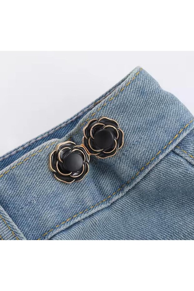 Waist Adjuster for Loose Pants, Floral Waist Belt Buckle Pants Waist Narrowing Apparatus Brooch