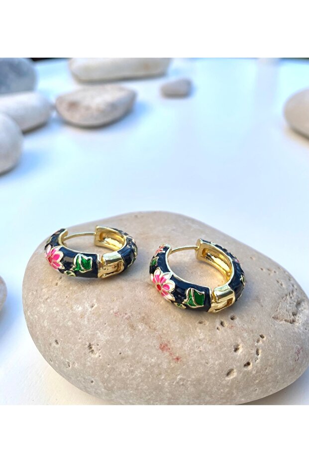 أقراط سوداء منقوشة عرقية - 2