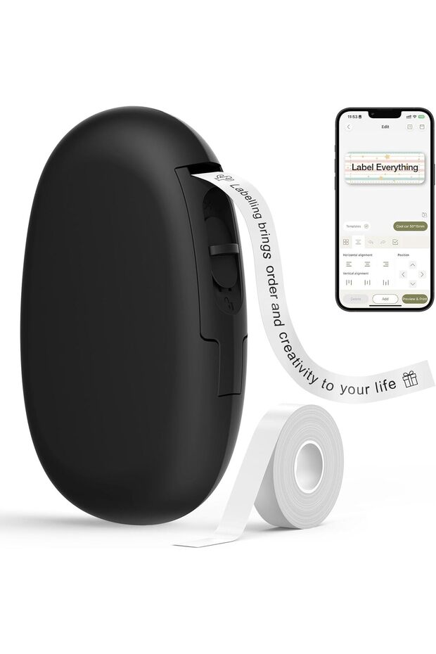 E10 Bluetooth Label Maker Machine with Continuous Waterproof Label, Portable Inkless Label Pr