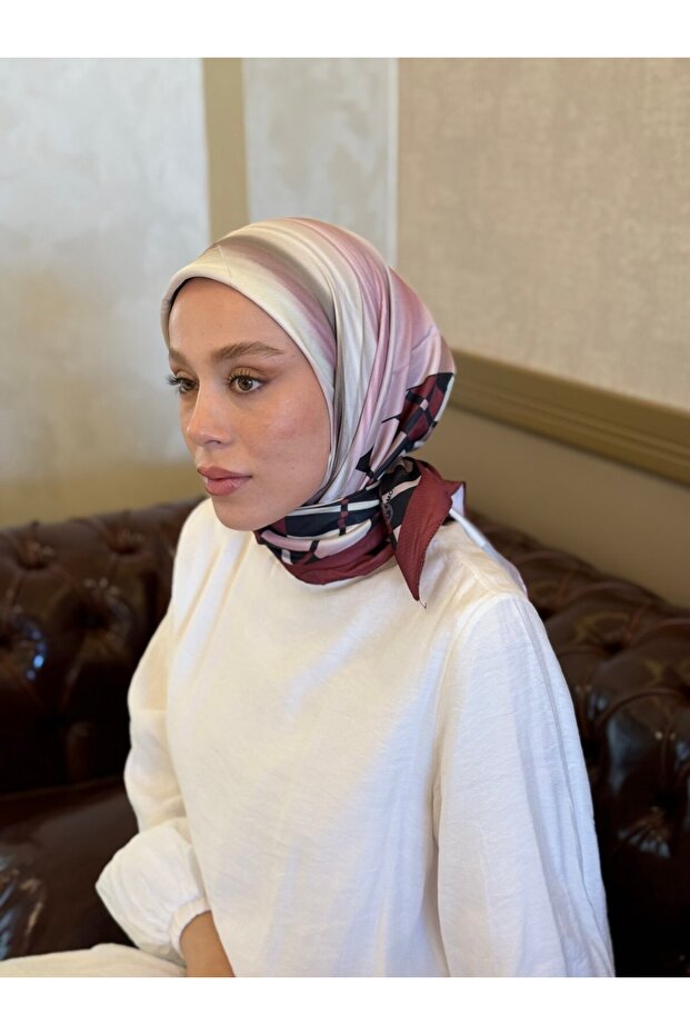 Lattice Pattern Twill Scarf - 1