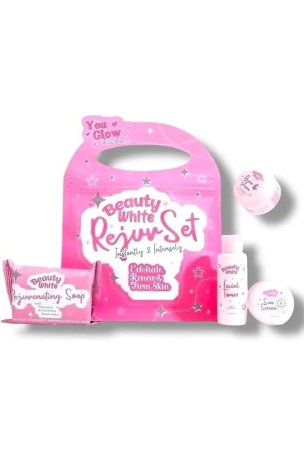 Beauty White Rejuv Set – Soap, Toner & Sunscreen (Pink Facial Care Kit)