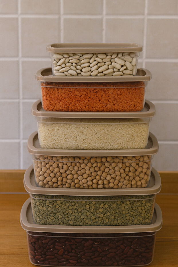 Set of 6 Rectangular Food Storage Containers Suitable for Microwave and Deep Freezer Multi-Purpose Storage Set - 3