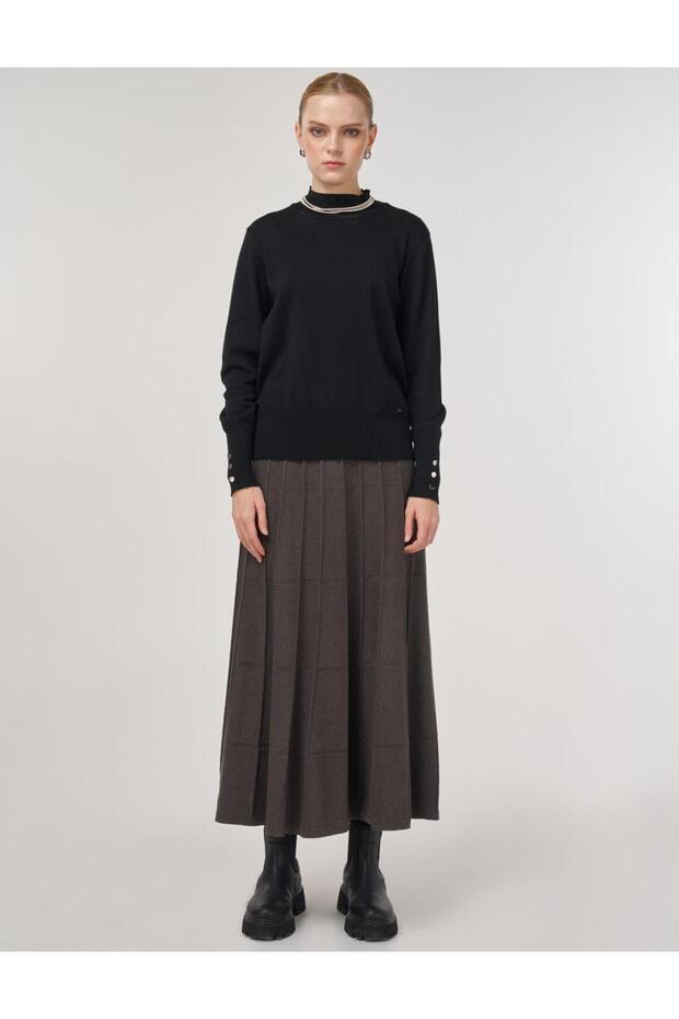 Basic Viskon Triko Kazak Siyah - 2