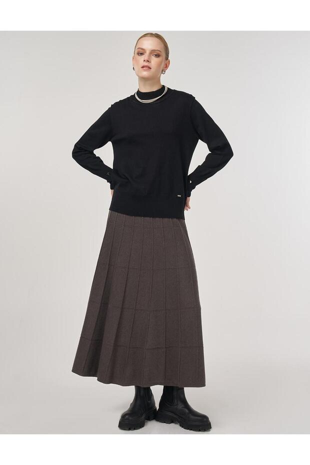 Basic Viskon Triko Kazak Siyah - 1