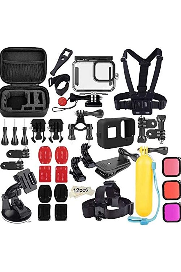 50-In-1 Accessories Compatible For GoPro Hero 10,Hero 9 Travel kit With Carry Case Black