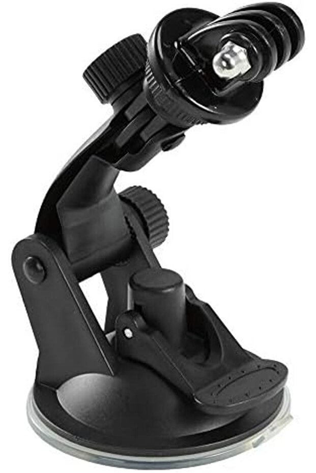 Suction Cup Mount With Adapter For GoPro Hero 7, 6, 4, 5, SJCAM, Yi Black