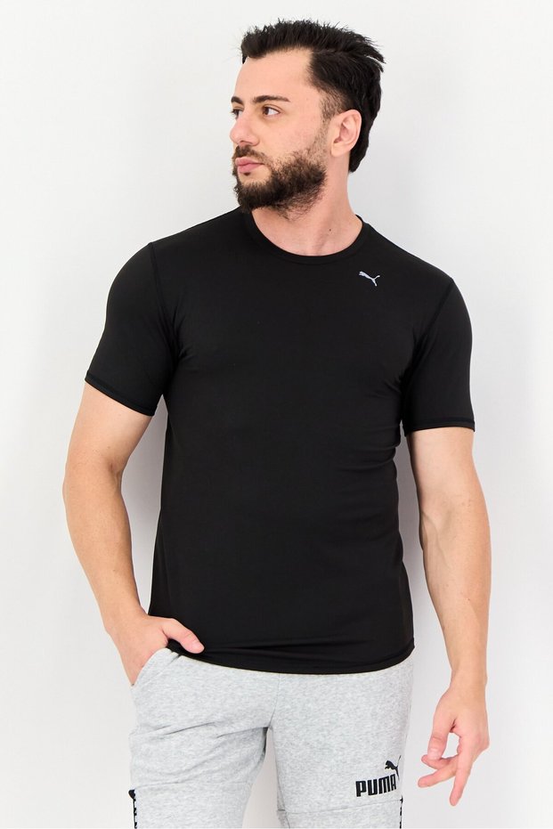 Men Sportswear Fit Short Sleeve Running T-shirt, Black