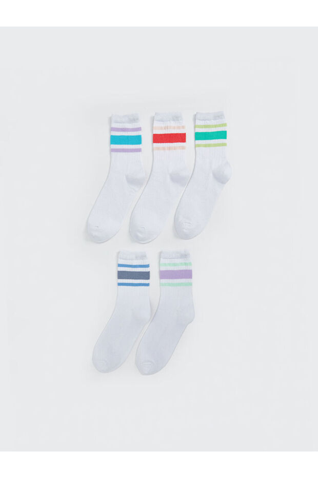 Блестящи селекции от Shining Store | 5-пакет с раирани момичешки чорапи - 1