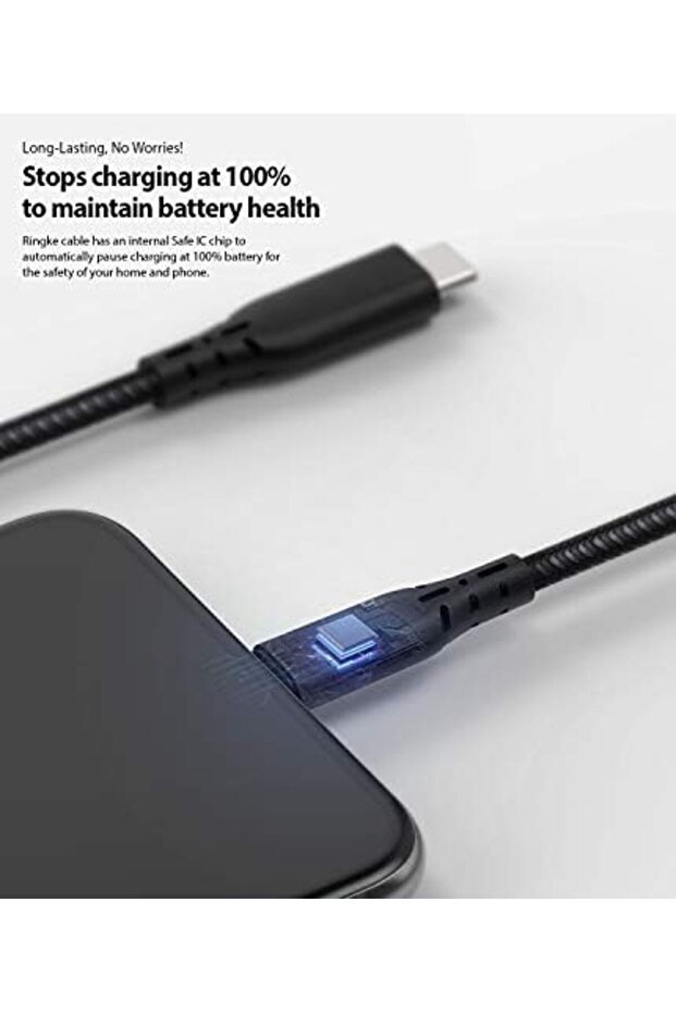 كابل من النوع C إلى Lightning (1.2 متر/4 قدم، أسود) - 8