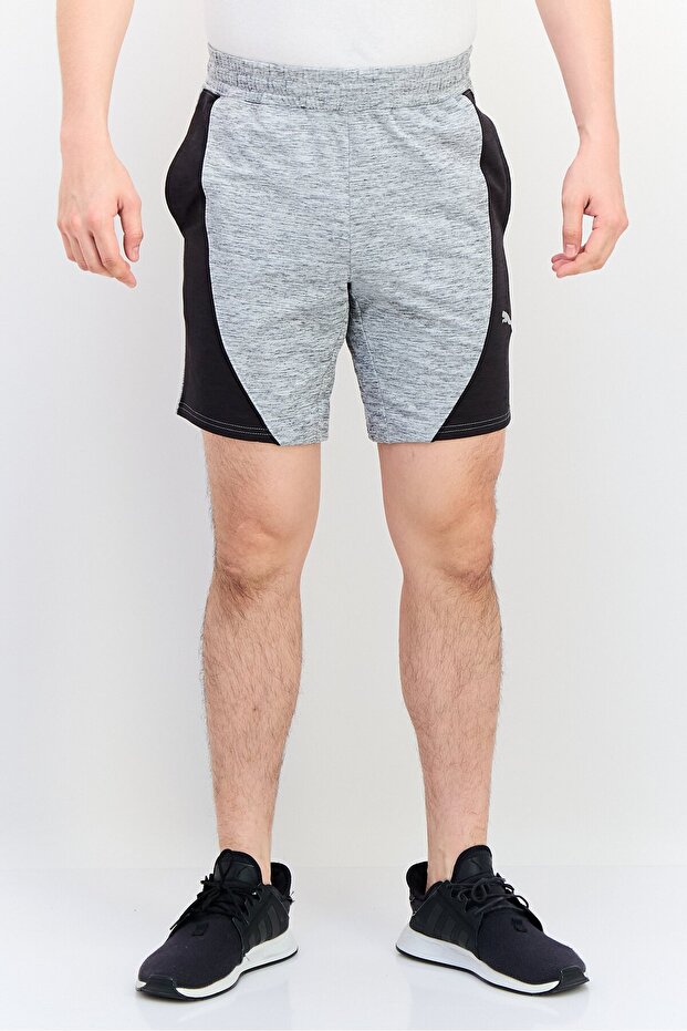 Men Sportswear Fit Drawstring Outdoor Shorts, Heather Grey