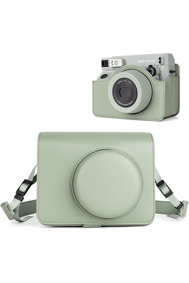 Camera Case For Instax Wide 400 Camera, PU Leather Protective Carrying Camera Ba