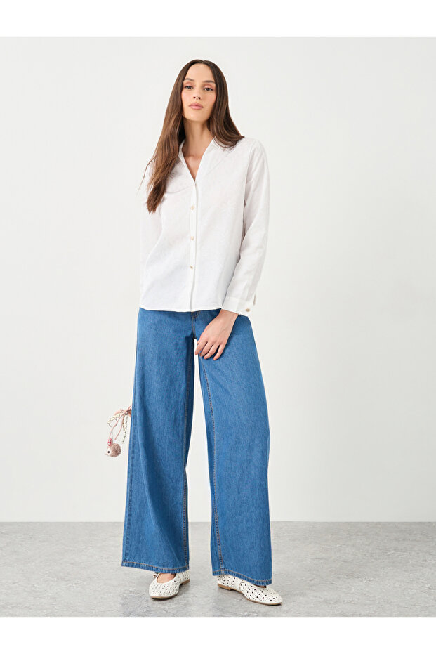 قميص سادة بأكمام طويلة وأزرار - 2