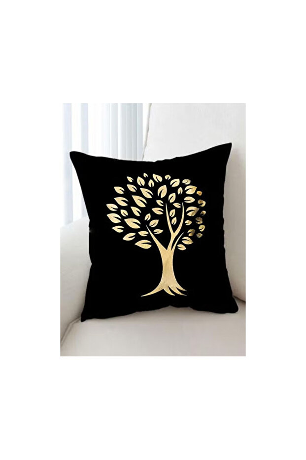 Shining Tree Printed Design Cushion Covers Decor Throw Pillow Cover Gold Decorative