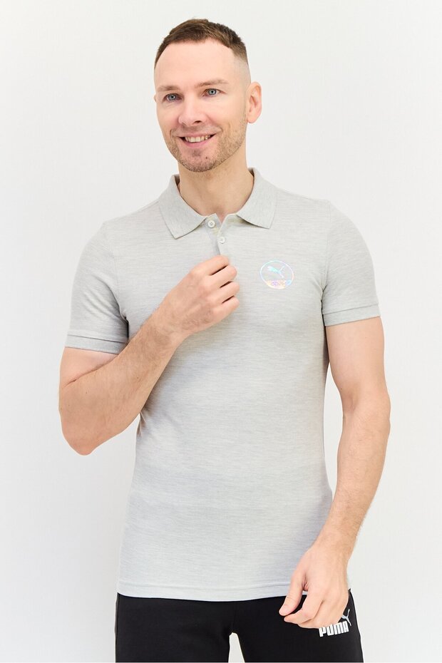 Men Sportswear Fit Short Sleeve Outdoor Polo, Grey