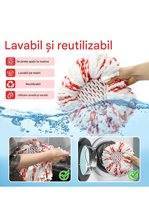 Set of 3 mop refills compatible with Turbo EasyWring & Clean mop / O-Cedar Easywring mops - 5