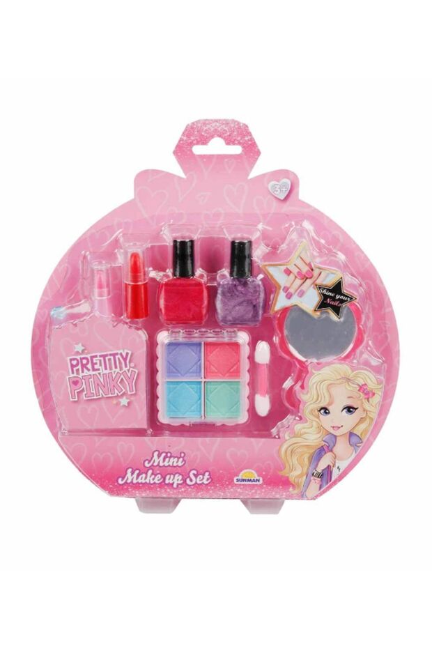 ASBA-Sürülebilir Mini Makyaj Seti-Far+Ruj + Oje + Aksesuarlar Hepsi Bir Arada Kuaför Set - 3 Yaş + - 1