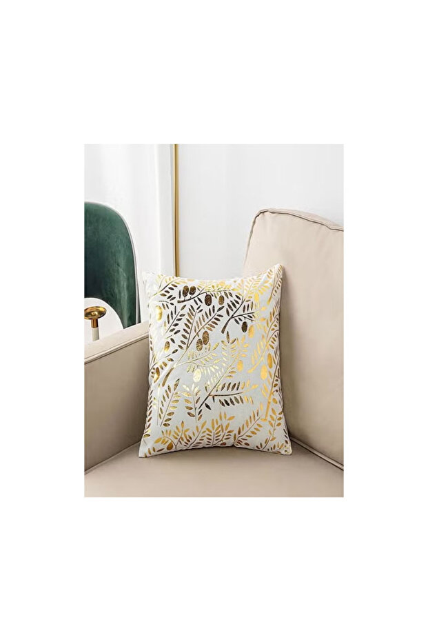 Shining Floral Design Cushion Covers Decor Throw Pillow Cover Gold Decorative Pillowcase