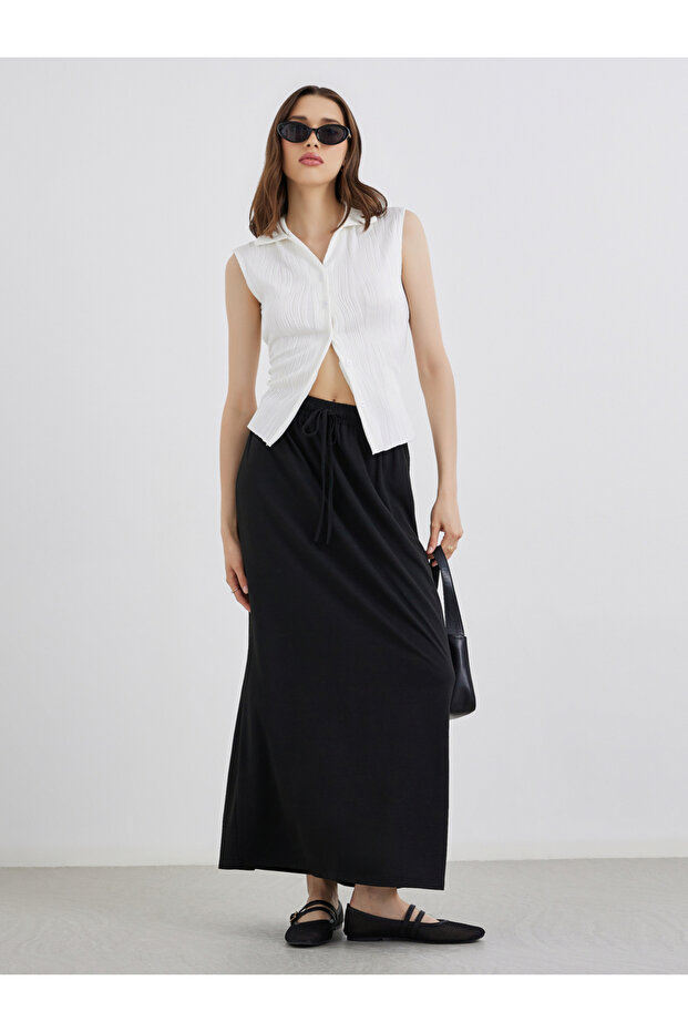 تنورة ماكسي سادة بتصميم A - 1